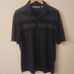 Travis Mathew Gray Striped Golf Polo Shirt Mens Large